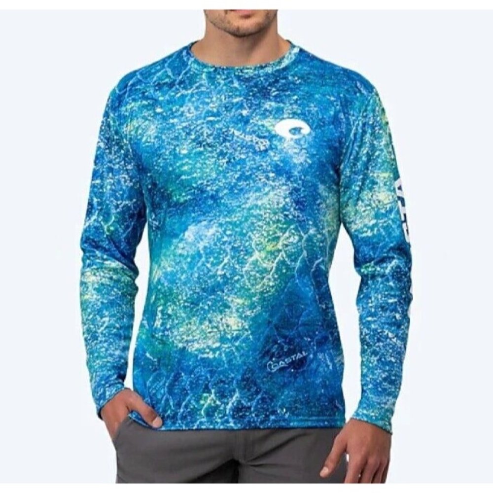 Costa Mossy Oak Coastal Tech Crew Performance Long Sleeve Size M